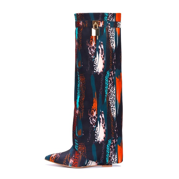 HAMMERLOCK KNEE HIGH BOOTS MULTI - Picture 1 of 3